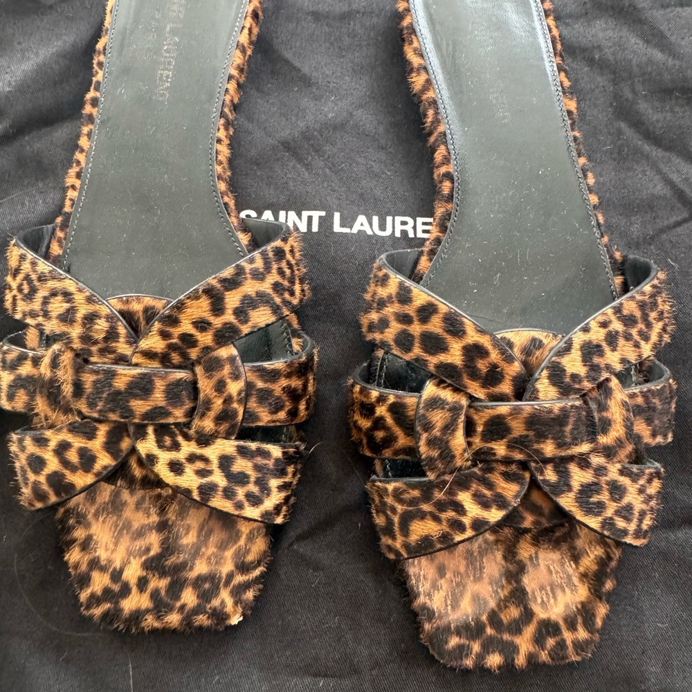 Saint Laurent Leopard Print Sandals